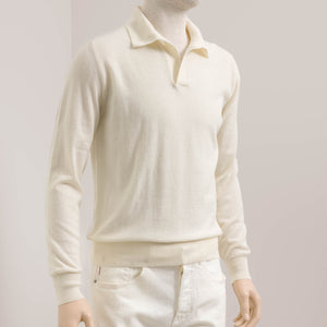 Moglia | Skipper Polo | Fine Knit (14GG) | Offwhite