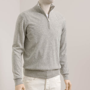 Zovo | 1/4 Rits | Medium knit (12GG) | Licht Grijs