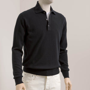 Biagio | Polo | Medium knit (12GG) | Zwart