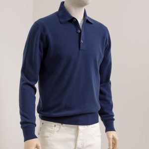 Biagio | Polo | Medium knit (12GG) | Blauw