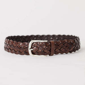 Rione | Dark brown braided belt by Pelletteria Baiano