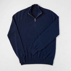 Zovo | 1/4 Rits | Medium knit (12GG) | Blauw