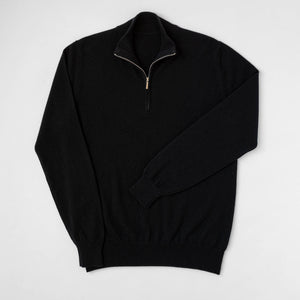 Zovo | 1/4 Rits | Medium knit (12GG) | Zwart