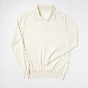 Moglia | Skipper Polo | Fine Knit (14GG) | Offwhite